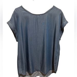 1250 Denim Cuff Sleeve Shirt Sz L